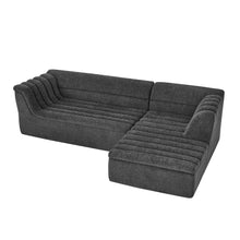 Load image into Gallery viewer, Upholstered L-Shaped Modular Sectional Sofa With Chaise, Wave-Shaped Armrest