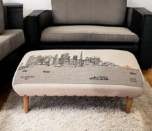 Load image into Gallery viewer, Wool 38" Ottoman - Brown / Cream