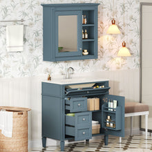 Load image into Gallery viewer, Bathroom Vanity With Medicine Cabinet, Royal Mirror Cabinet, Modern Bathroom Storage Cabinet With 2 Soft Closing Doors And 4 Drawers
