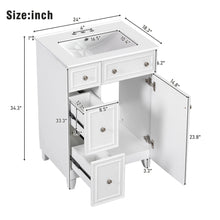 Load image into Gallery viewer, Transitional Style Bathroom Vanity Cabinet With Ceramic Sink