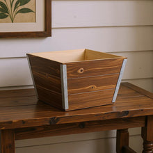 Load image into Gallery viewer, Square Planter Box (638088) - Natural / Silver