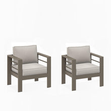 Load image into Gallery viewer, Modern All-Weather Patio Armchairs With Thick Cushions (Set of 2)