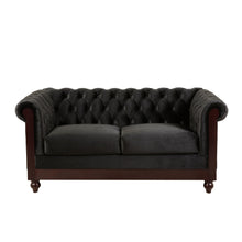 Load image into Gallery viewer, Chesterfield Velvet Loveseat Sofa, 2 Person Rolled Arm Upholstered Couch