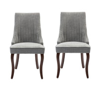 Load image into Gallery viewer, Tufted Solid Wood Dining Side Chairs (Set of 2) - Gray / Brown