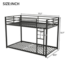 Load image into Gallery viewer, Metal Bunk Bed, Low Bunk Bed With Ladder