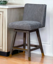 Load image into Gallery viewer, Solid Wood Swivel Counter Height Bar Chair - Gray And Black