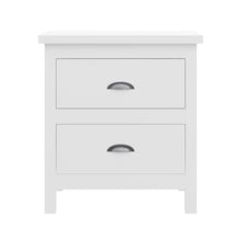 Load image into Gallery viewer, Two Drawer Nightstand With Solid Wood Top - White