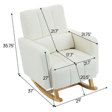 Load image into Gallery viewer, Accent Rocking Chair With Pillow, Spacious & Comfortable Seating For Living Room Or Bedroom - Cream White