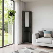 Load image into Gallery viewer, Wood Corner Bar Cabinet With Two Doors - Gray