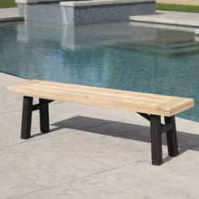 Load image into Gallery viewer, Outdoor Bench With Slat Panel Design And Acacia Wood Frame