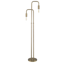 Load image into Gallery viewer, Two Light Torchiere Floor Lamp - Brass