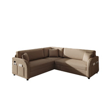 Load image into Gallery viewer, L-Shaped Couch With Pull-Out Bed, Oversize Convertible Sleeper Sofa With Side Pocket & USB Port