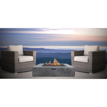 Load image into Gallery viewer, 3 Piece Patio Rattan Furniture Set With Cushions Fire Pit - Brown