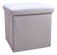 Load image into Gallery viewer, 15" Boucle Cube Storage Ottoman - Gray