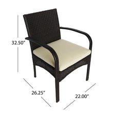 Load image into Gallery viewer, Outdoor Wicker Bistro Set With 2 Chairs - Brown Multi