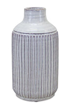 Load image into Gallery viewer, Striped Cylinder Table Vase - Off White
