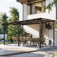 Load image into Gallery viewer, Wall Mounted Outdoor Pergola Gazebo, Heavy Duty Metal Awning With Roof