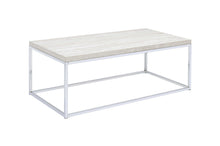 Load image into Gallery viewer, Manufactured Wood And Metal Rectangular Coffee Table - Chrome And White Oak