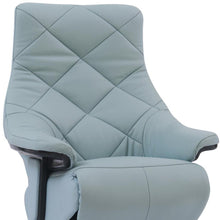 Load image into Gallery viewer, Tufted Genuine Leather Power Swivel Recliner - Baby Blue