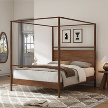 Load image into Gallery viewer, Canopy Bed Frame 4 Posters Bed No Box Spring Needed
