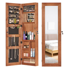 Load image into Gallery viewer, Jewelry Armoire Organizer With Full Length Mirror, Wall Mounted Lockable Cabinet With LED Light