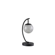 Load image into Gallery viewer, Matte Metal Arched Hanging Orb USB Table Lamp - Black