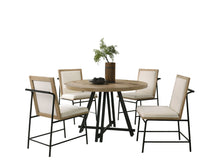 Load image into Gallery viewer, Tate - Round Dining Table With Cream Color Upholstered Chairs (Set of 5) - Oak Finish