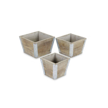 Load image into Gallery viewer, Square Planter Boxes (Set of 3) - Natural / Silver