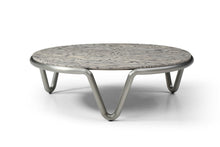 Load image into Gallery viewer, 55" Stainless Steel Round Coffee Table - Gray / Silver