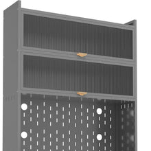 Load image into Gallery viewer, 73" Stainless Steel Textured Door Dining Hutch With Two Doors - Gray