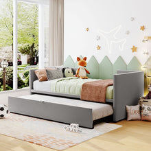 Load image into Gallery viewer, Twin Size Upholstered Daybed With Pop Up Trundle