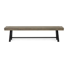 Load image into Gallery viewer, Outdoor Patio Bench - Gray / Rustic Metal