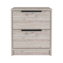 Load image into Gallery viewer, 19" Light Wood Two Drawer Nightstand - Gray