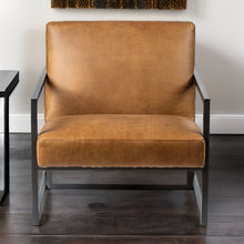 Load image into Gallery viewer, Faux Leather Distressed Arm Chair - Brown / Black
