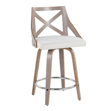 Load image into Gallery viewer, Charlotte - Farmhouse Fixed Height Counter Stool & Swivel With Round Footrest (Set of 2)