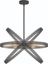 Load image into Gallery viewer, 19" Kitchen Island Six Light Metal Dimmable Chandelier - Black / Gold