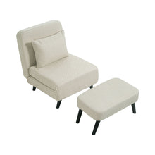 Load image into Gallery viewer, 3 In 1 Foldable Linen Chaise Lounge With Adjustable Backrest