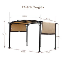 Load image into Gallery viewer, Outdoor Patio Pergola Gazebo - Steel Frame Sun Shelter With Retractable Canopy