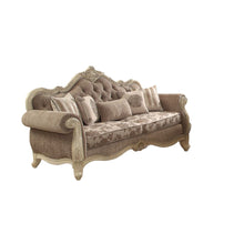 Load image into Gallery viewer, Velvet Floral Sofa And Toss Pillows With Beige Legs - Gray