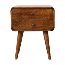 Load image into Gallery viewer, 22" Modern Solid Wood Two Drawer Nightstand - Chestnut