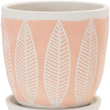 Load image into Gallery viewer, Leaf Round Pot Planters (Set of 2) (721449) - Pink / Beige
