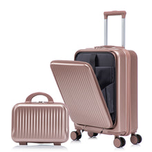 Load image into Gallery viewer, Luggage Set With Cosmetic Case, Combination Lock, Front Opening Design