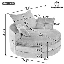 Load image into Gallery viewer, 360° Swivel Accent Barrel Chair With Dual Layer Cushion And 3 Removable Pillows