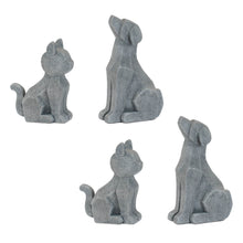 Load image into Gallery viewer, Poly Cat Dog Figurines (Set of 4) - Gray