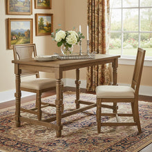 Load image into Gallery viewer, 54" Wood Trestle Base Dining Table - Oak