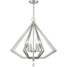 Load image into Gallery viewer, 26'' 6 Light Dimmable Chandelier With Shades - Nickel