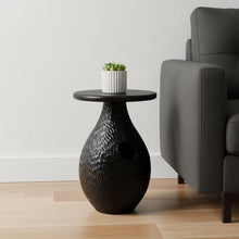 Load image into Gallery viewer, 20" Solid Wood Round Pedestal End Table - Black