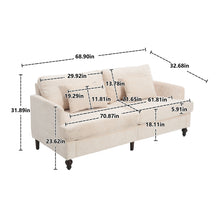 Load image into Gallery viewer, Mid Century Modern Fabric Loveseat Sofa, 2 Seat Upholstered Couch