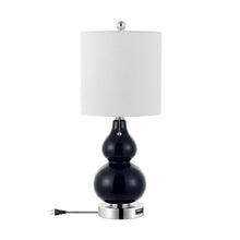 Load image into Gallery viewer, 22" Gourd Table Lamps With Drum Shades (Set of 2) - Silver