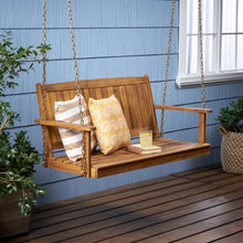 Load image into Gallery viewer, Tambora - Porch Swing Acacia Wood Slat Design
